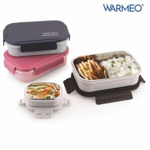 WARMEO Microwave Safe Stainless Steel Travelling Lunch Box