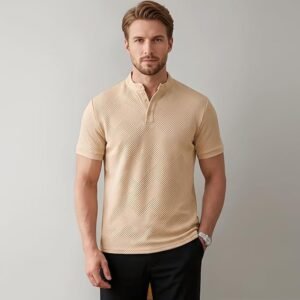 Fashion Men’s Textured Mandarin