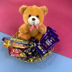 Chocolate with Cute Teddy Hamper