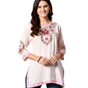 LIBOZA Embroidered Kashmiri Tunic Top
