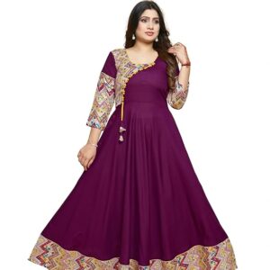 GoSriKi Women's Rayon Viscose Anarkali