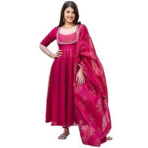 GoSriKi Women's Rayon Viscose Anarkali
