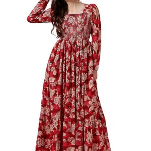 Bollyclues Women’s Crepe Fabric Printed Maxi Dress